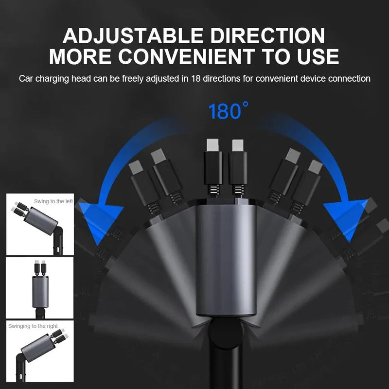 Fast Charge Retractable Car Charger