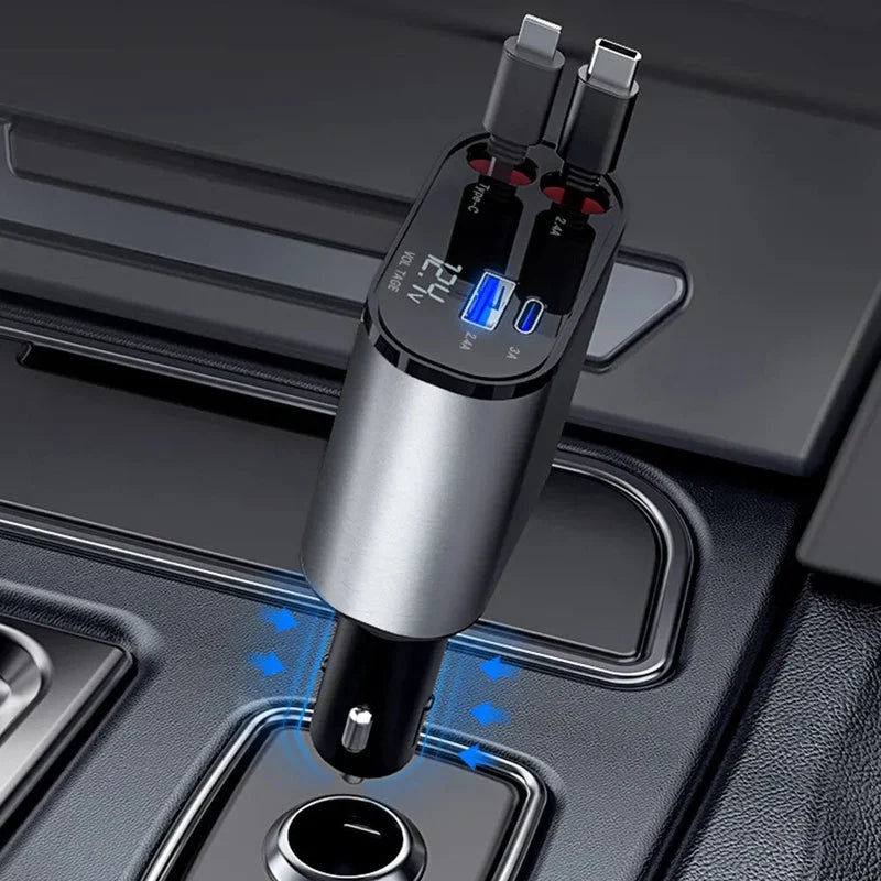 Fast Charge Retractable Car Charger